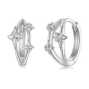 Cercei "Star Whisper" din argint si cristale