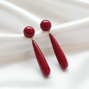 Cercei "Crimson Drop" din perle visinii