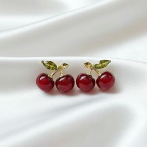 Cercei "Baby Cherries" placati cu aur