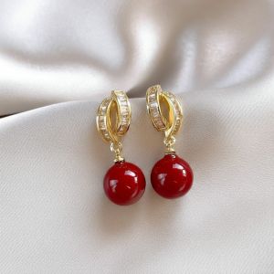 Cercei "Lovely Color" placati cu aur