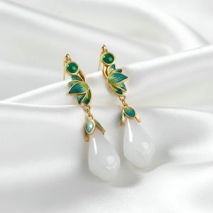 Cercei "Floral Dream" din jad