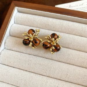 Cercei "Deep Brown" din jasp