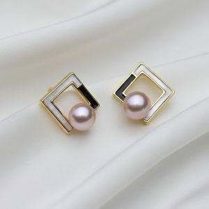 Cercei "Manila" placati cu aur si perle