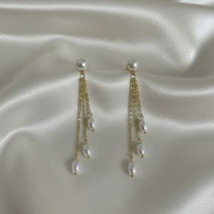 Cercei "Velmora" placati cu aur