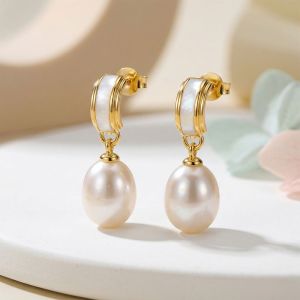 Cercei "Lyraelle" placati cu aur