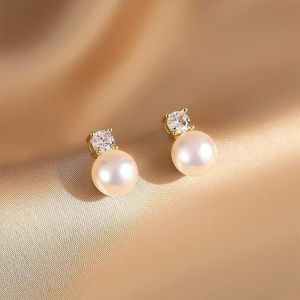 Cercei "Pearlia" din perle si cristale