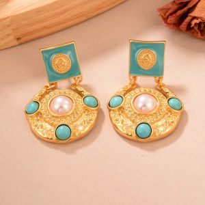 Cercei "Sekhmet" placati cu aur