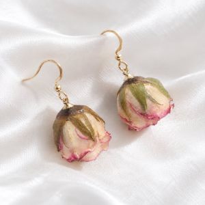Cercei "Flowerbud" placati cu aur