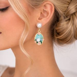 Cercei "Linda'' placati cu aur