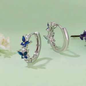 Cercei "Blue Wings" din argint