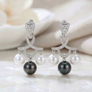 Cercei "Manora" din cristale si perle