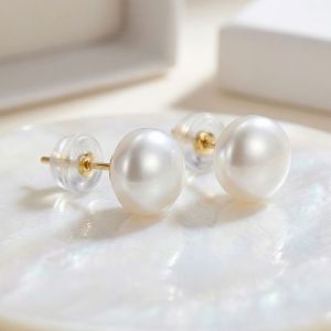 Cercei "Pure Dot" din perle si argint