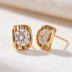 Cercei "Casanova" placati cu aur si cristale