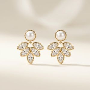 Cercei "Aven" placati cu aur