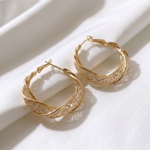 Cercei "Golden Celebration" placati cu aur