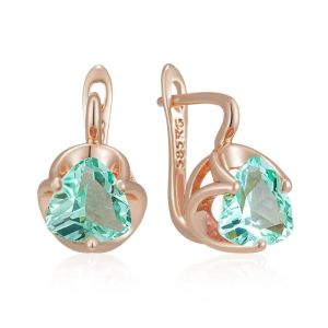 Cercei "Ice Mint" placat cu aur roz