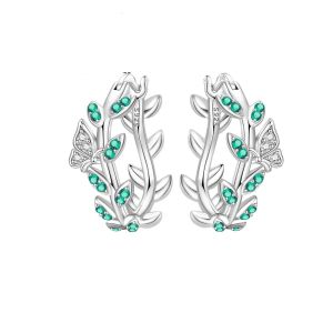 Cercei "Green Vine" din argint
