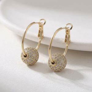 Cercei "Golden Harmony" placati cu aur