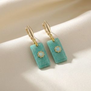 Cercei "Mermaid Stone" din amazonit