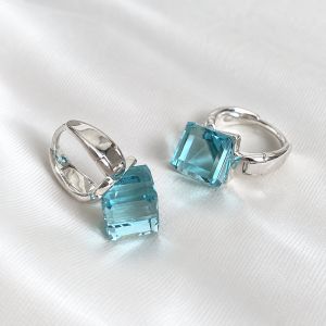 Cercei "Blue Tonic" din cristale
