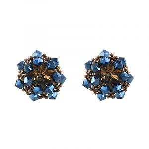Cercei exclusivisti din cristale Swarovski Metal Blue