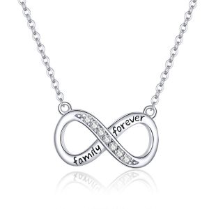 Colier din argint Infinity `family forever`