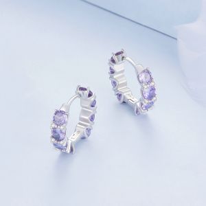 Cercei "Purple Fantasy" din argint si cristale