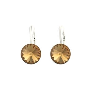 Cercei din argint si Swarovski Light Colorado Topaz