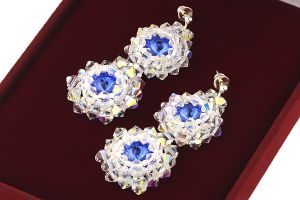 Cercei exclusivisti din cristale Swarovski Sapphire