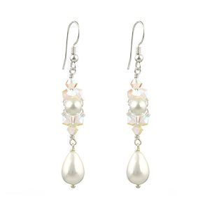 Cercei perle de Mallorca si cristale Swarovski