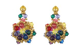 Cercei Rainbow din cristale Swarovski si argint placat 18K