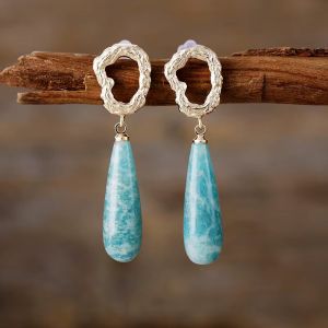 Cercei "Seafoam Kiss" din jad, placati cu aur