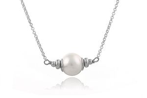 Colier din argint si perla naturala 10-11mm, calitate AAA