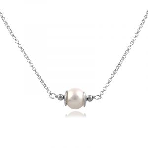 Colier din argint si perla naturala 8-9 mm, calitate AA