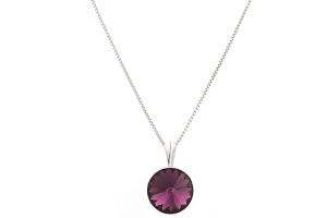 Colier din argint si Swarovski Amethyst