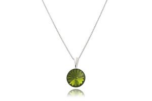 Colier din argint si Swarovski Olivine