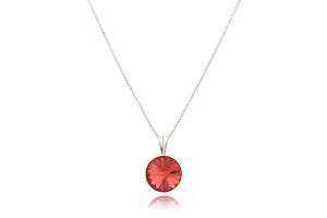 Colier din argint si Swarovski Padparadscha