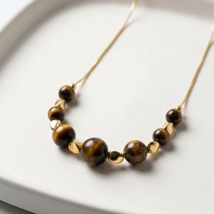 Colier "Earth Beads'' din ochi de tigru