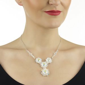 Colier exclusivist din cristale Swarovski Aurora si argint