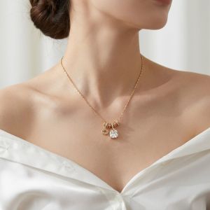 Colier ''Lumiere Charm'' placat cu aur și cristale