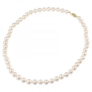 Colier perle naturale albe 7 - 9 mm AAA si inchizatoare aur gold filled