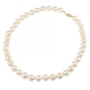 Colier perle naturale albe 9 - 10 mm AAA si inchizatoare aur gold filled