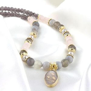 Colier "Quartz Dream" din agat si cuart