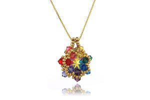 Colier Rainbow din cristale Swarovski si argint placat 18K