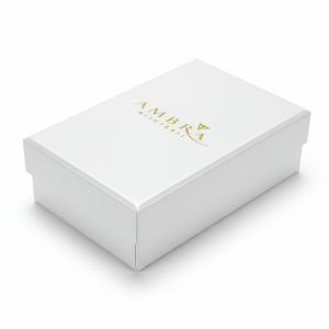 Cutie alba eleganta pentru bijuterii din carton