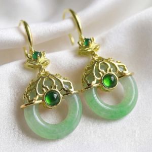 Cercei "Lotus-Inspired" placati cu aur