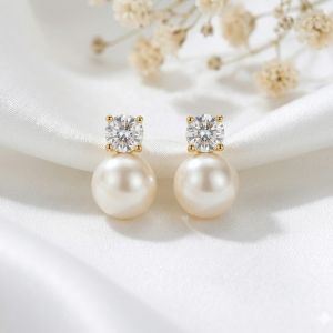 Cercei "Pearlia" din perle si cristale