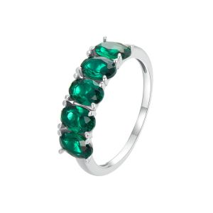 Inel "Emerald touch" din argint si cristale