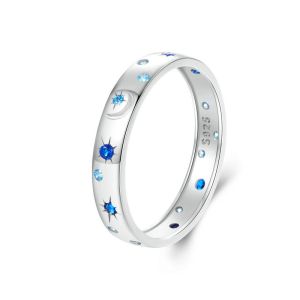 Inel "Cosmos" din argint si cristale