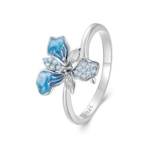 Inel "Something blue" din argint si cristale